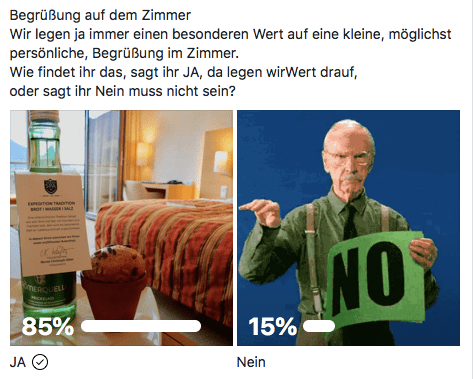 Begrüßung im Hotelzimmer 